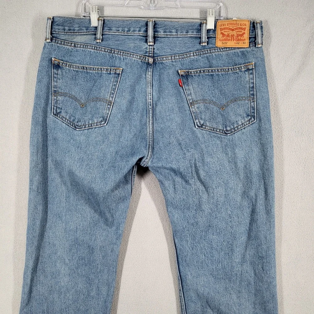 Levi's 505‎ Straight Fit Jeans Men's 42x30 Blue Denim Regular